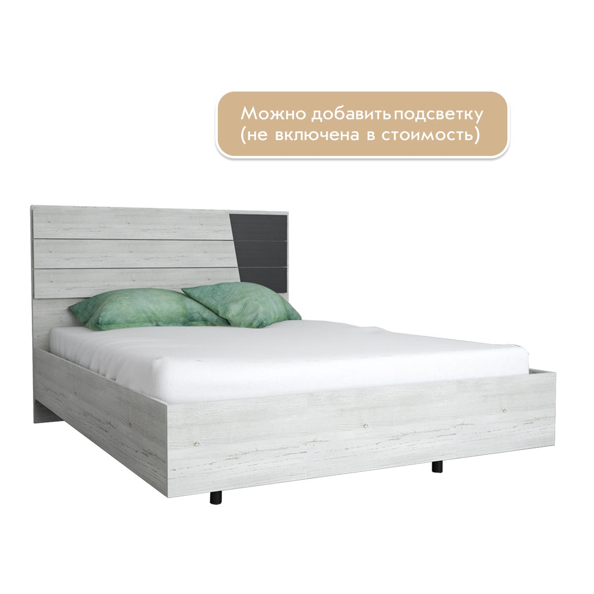 Кровать "Гамма" 1,40 (Сосна Винтерберг / Базальт)