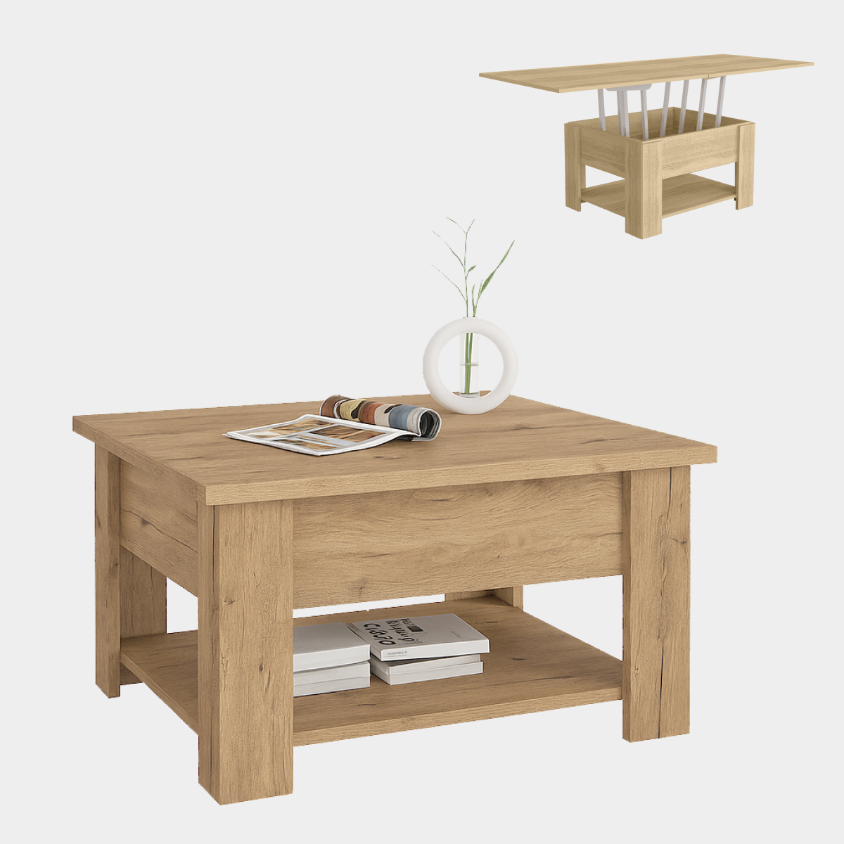 Журнальный стол-трансформер "Сан-Ремо" (Дуб Бунратти)