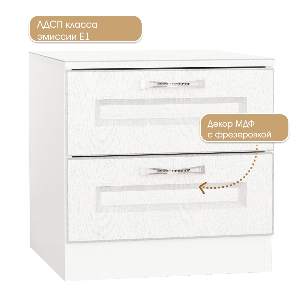 Детская "Молли" - Тумба прикроватная 0,45 (Белый - РоялВуд Белый)