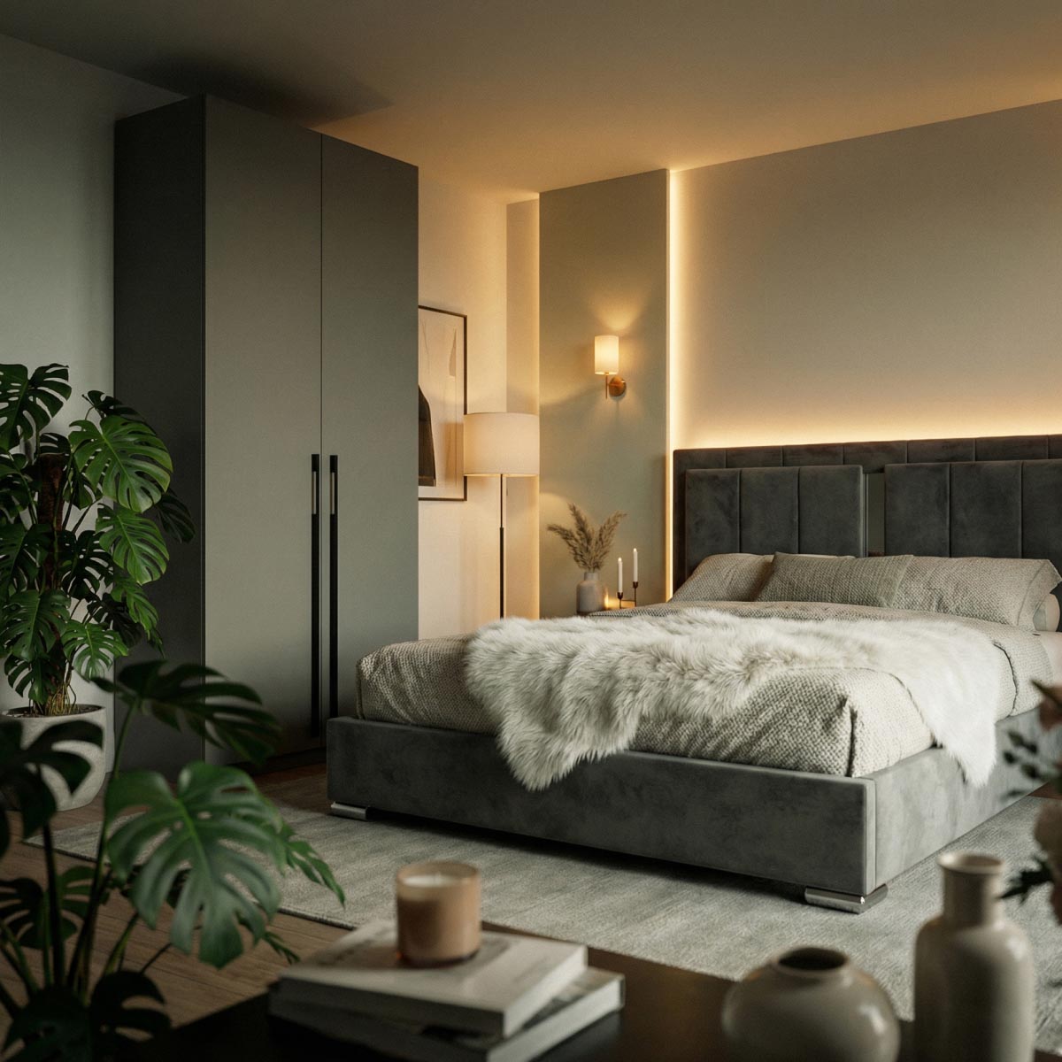 Шкаф "PAKS" - 0,80 / - H2366 (Базальт) Фасад Лайт (Базальт)