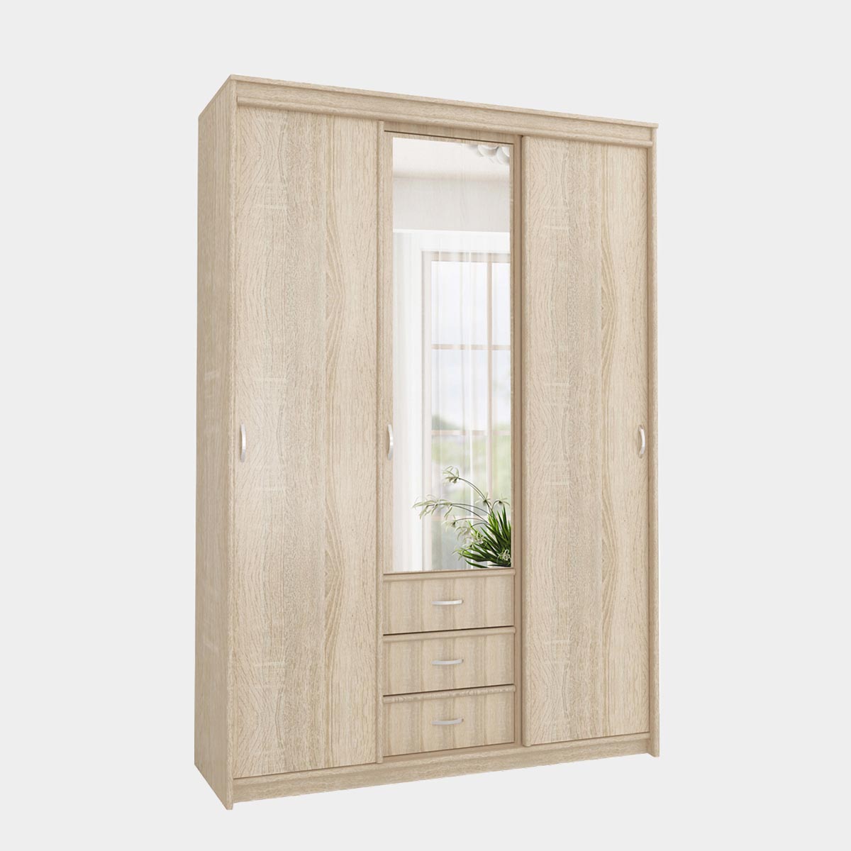 Шкаф-купе "Карина" - 1,50 с 1 зеркалом (Дуб Сонома)