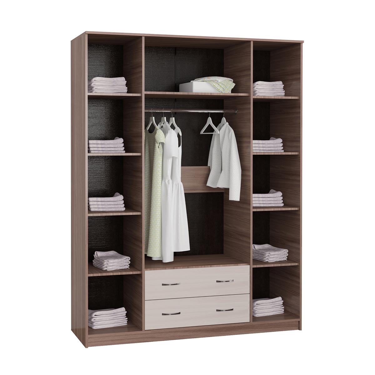 Шкаф 4-дв. "Марсель" - 1,60 (Венге - Мл. дуб)