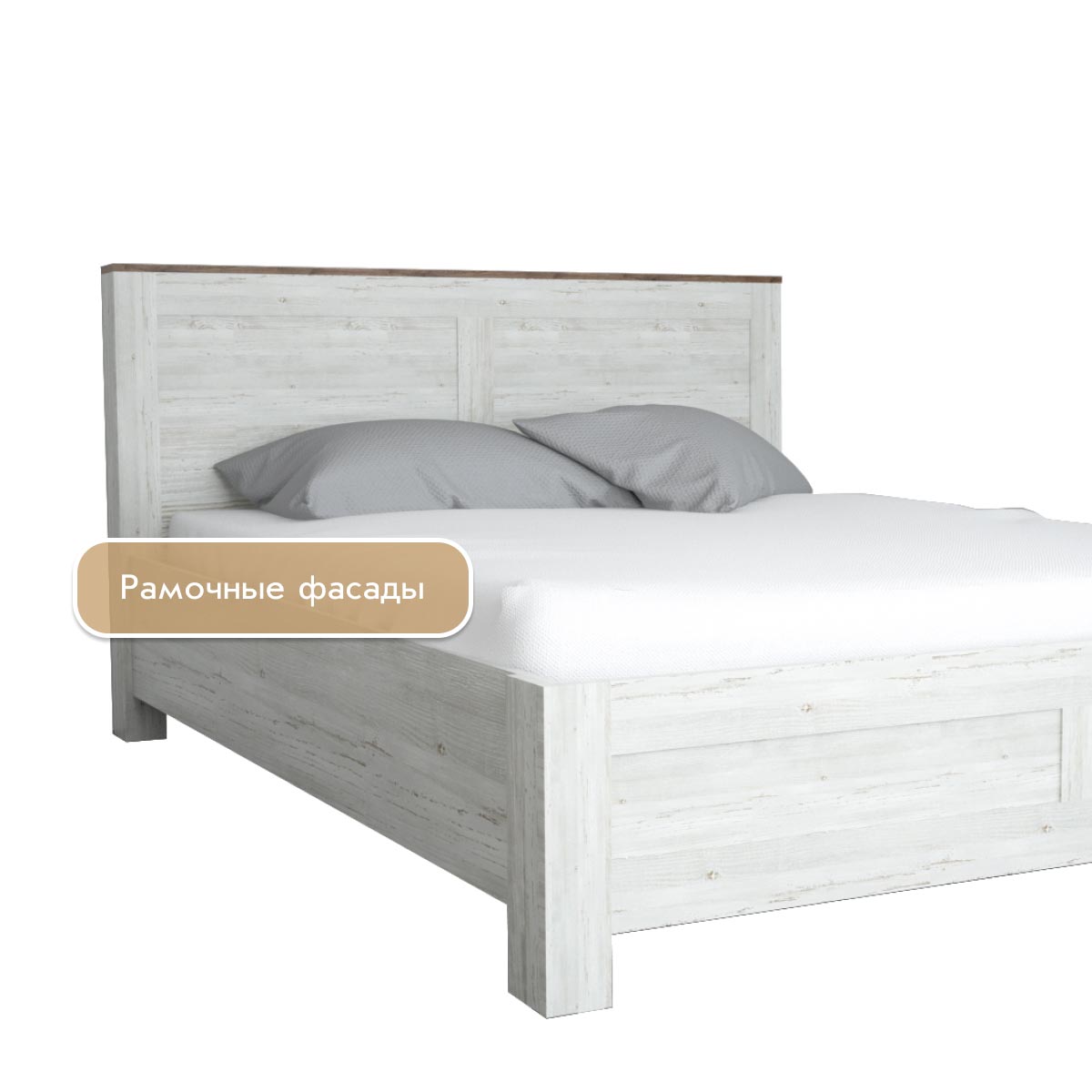 Кровать "Кантри" 1,60 (Сосна Винтерберг / Дуб Крафт табачный)