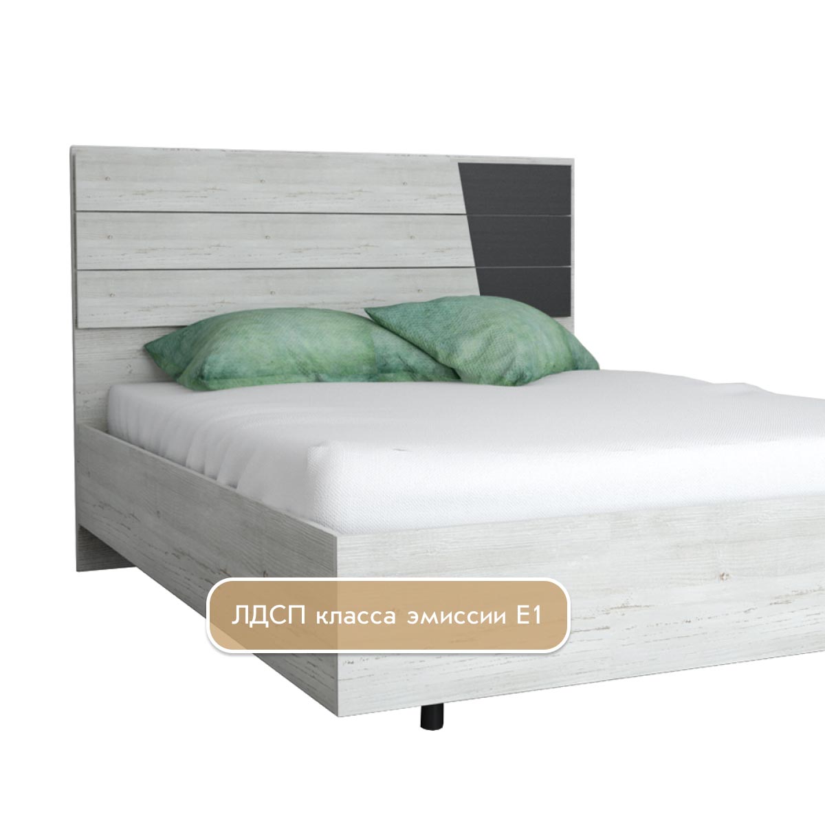Кровать "Гамма" 1,40 (Сосна Винтерберг / Базальт)