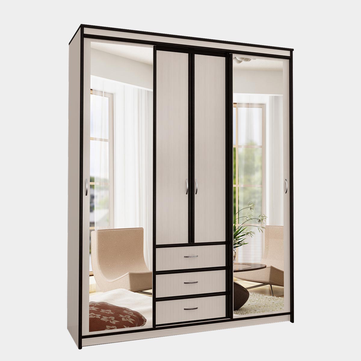 Шкаф-купе "Карина" - 1,70 (Бодега Светлый - Венге)