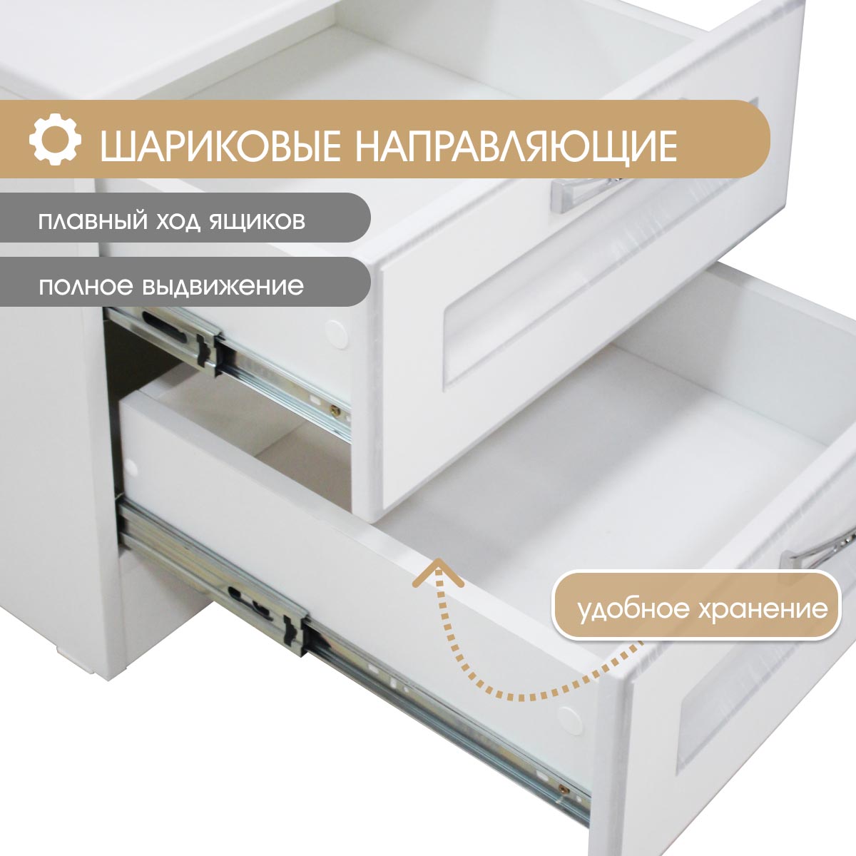 Детская "Молли" - Стол прямой (Белый - РоялВуд Белый+ПС)