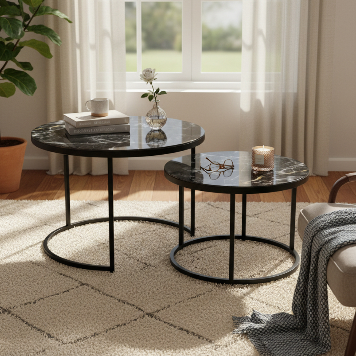 Журнальный стол (Мрамор черный)