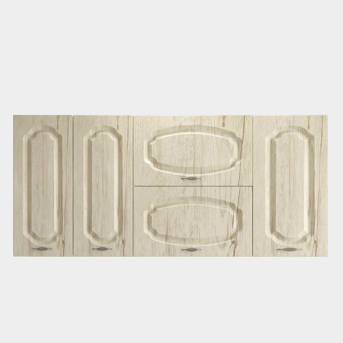 Комплект фасадов "Фаина" - ВЕРХ   / Кухонный гарнитур 1,60 - ST / (Рустик Молочный)