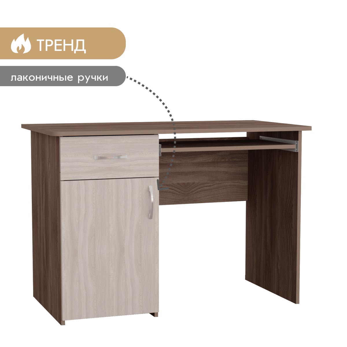 Компьютерный стол "Школьник" (Ясень Шимо Темный - Ясень Шимо Светлый)