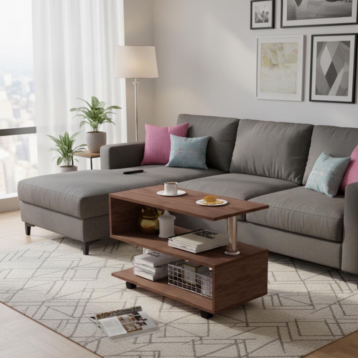 Журнальный стол "Пятерка" (Ясень Шимо Темный)