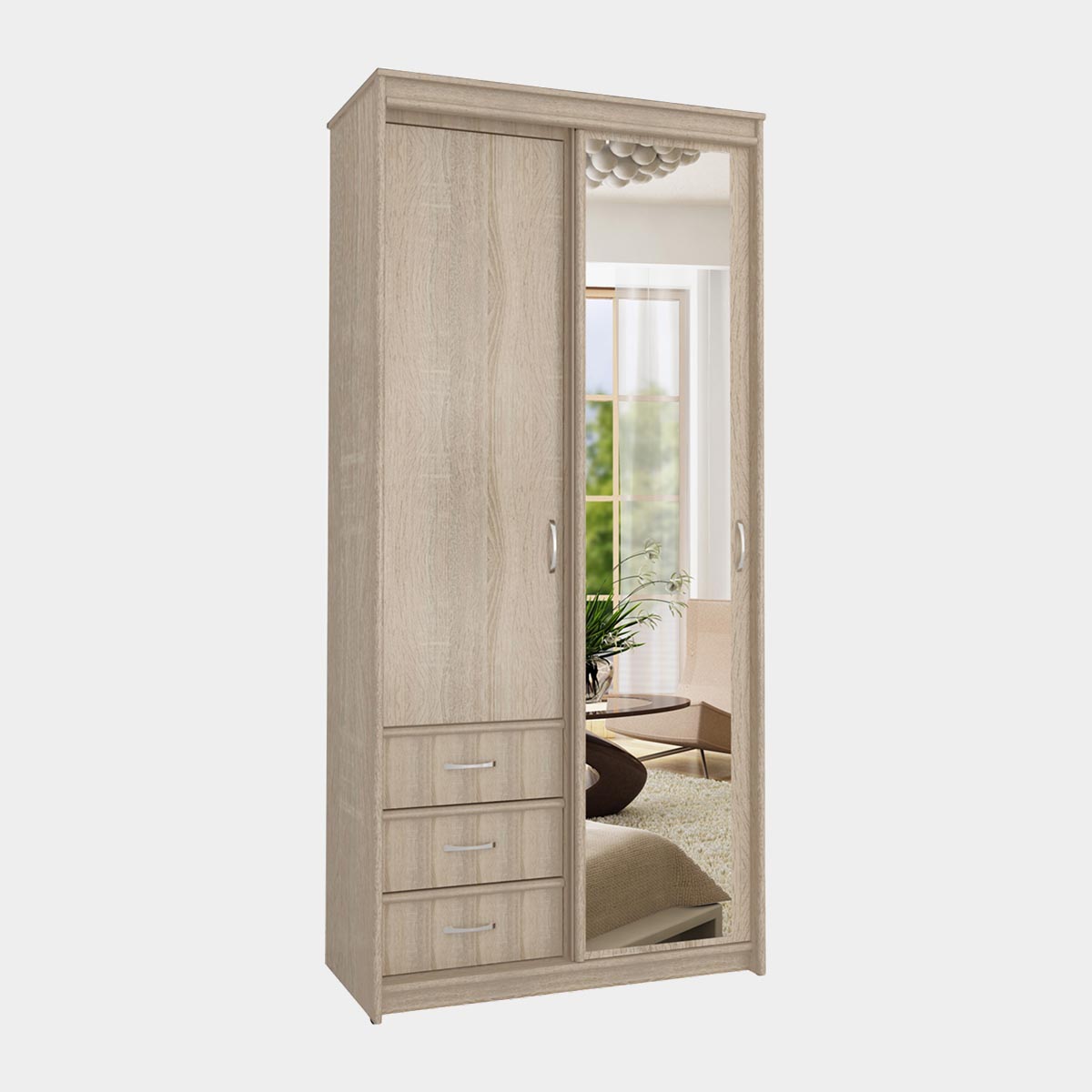 Шкаф-купе "Карина" - 1,00   /левый (Дуб Сонома)