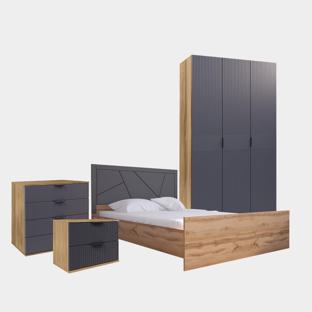 Спальня "Амели" – Дуб Вотан – Монолит Мун