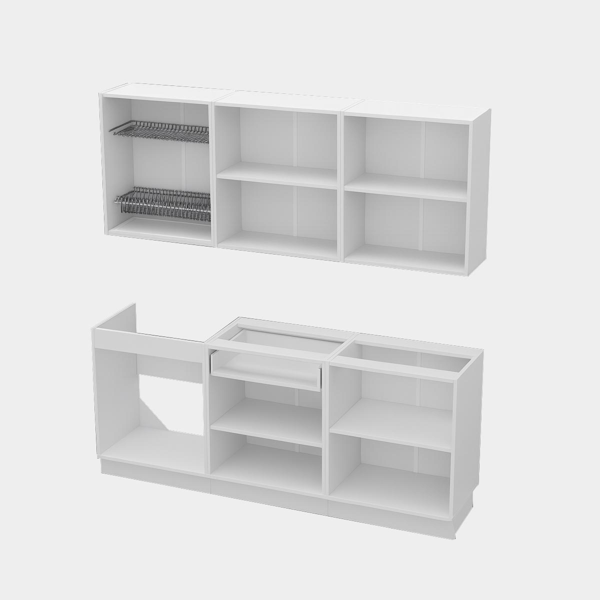 Каркас   / Кухонный гарнитур 1,80 - ST / (Белый)