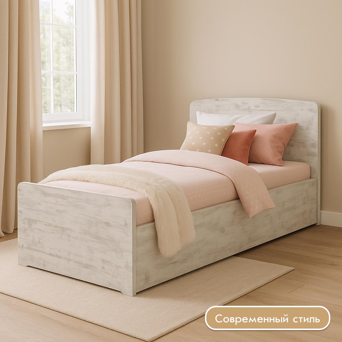 Кровать 0,90 -  Детская "Орбита" (Сосна Винтерберг)