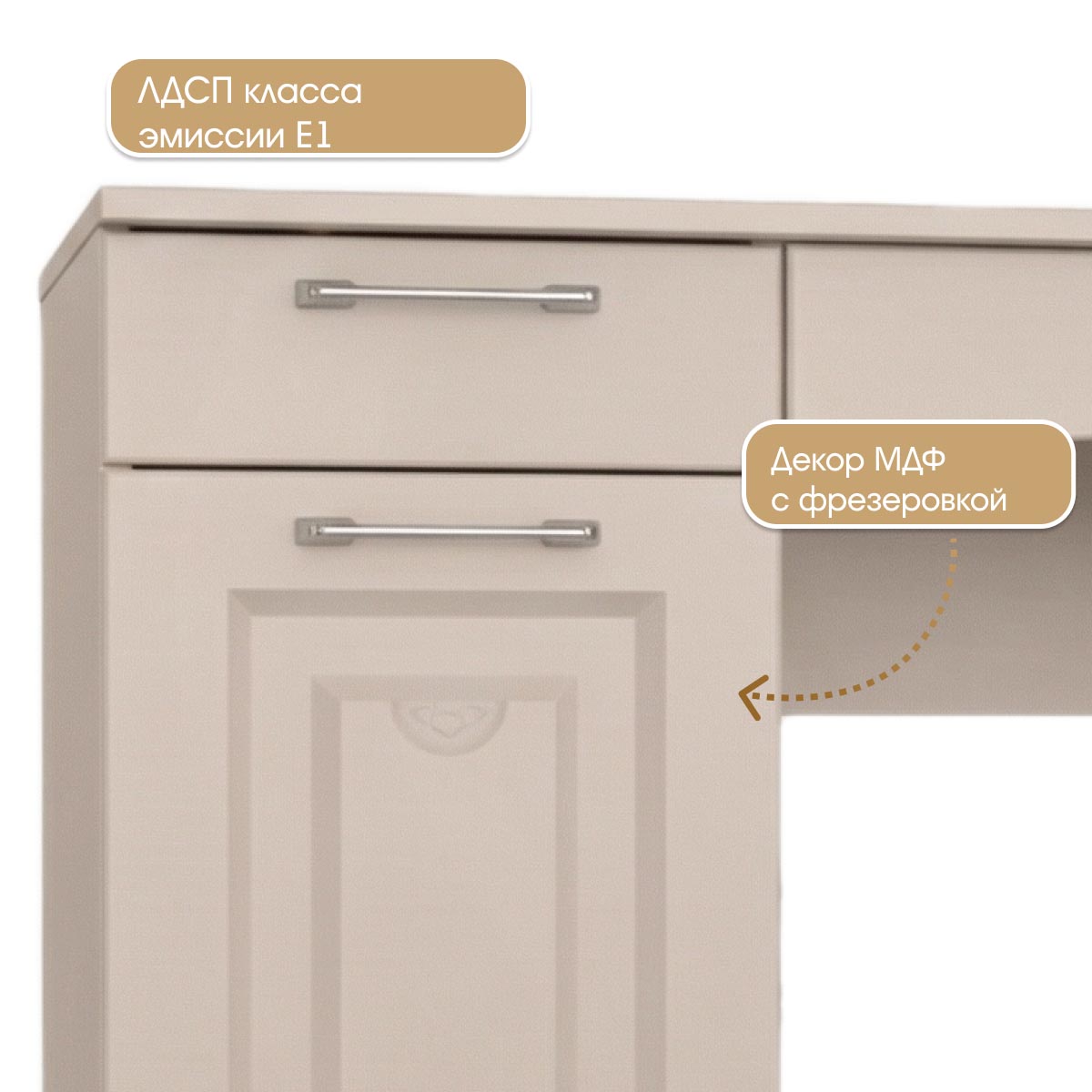 Детская "Молли" - Стол туалетный (Фон Мускат - Мэйджик Сенд)