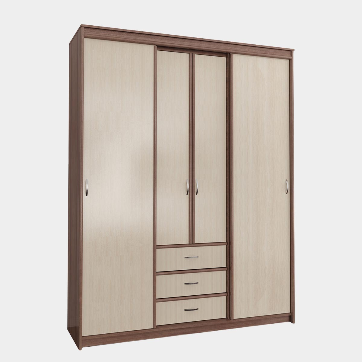 Шкаф-купе "Карина" - 1,70 без зеркал (Ясень Шимо Темный - Ясень Шимо Светлый)