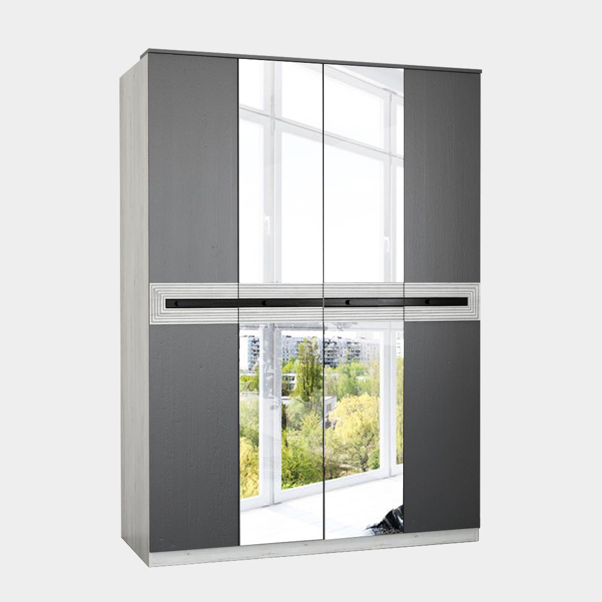 Шкаф 4-дв. "Арья" - 1,60 (Сосна Винтерберг / Базальт)