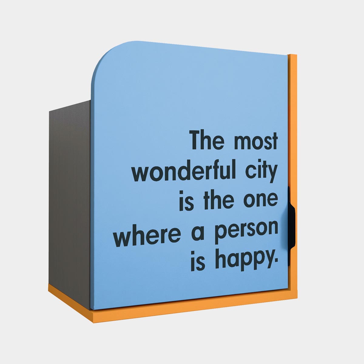 Детская "Сити" - Навесная полка 0,40 (Базальт - Оранжевый светлый - Капри Синий)