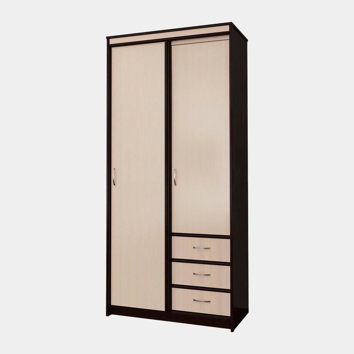 Шкаф-купе "Карина" - 1,00 без зеркала   /правый (Венге - Млечный Дуб)