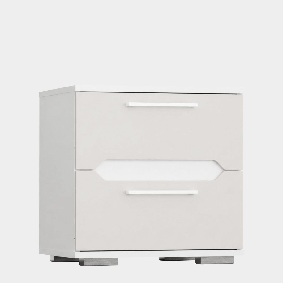 Тумба прикроватная "Вирджиния" (Белый - Платина Шагрень)