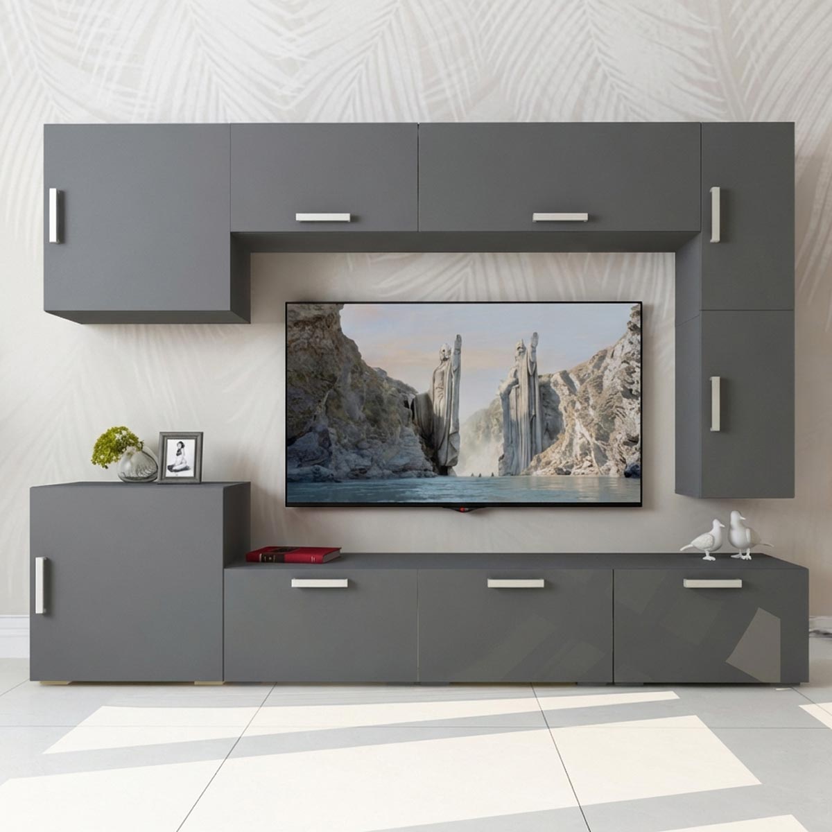 Шкаф навесной 0,60 - стенка "Альба" (Базальт)    