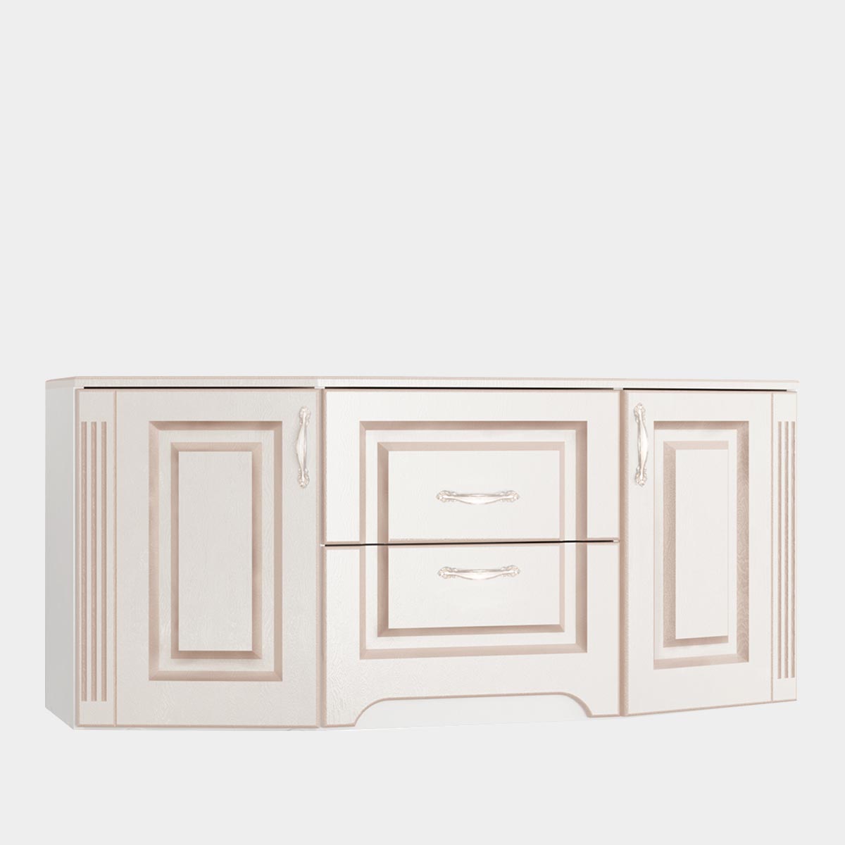 Тумба 1,20 - стенка "Версаль" (Белый - Осина Перламутр (патина Золото))