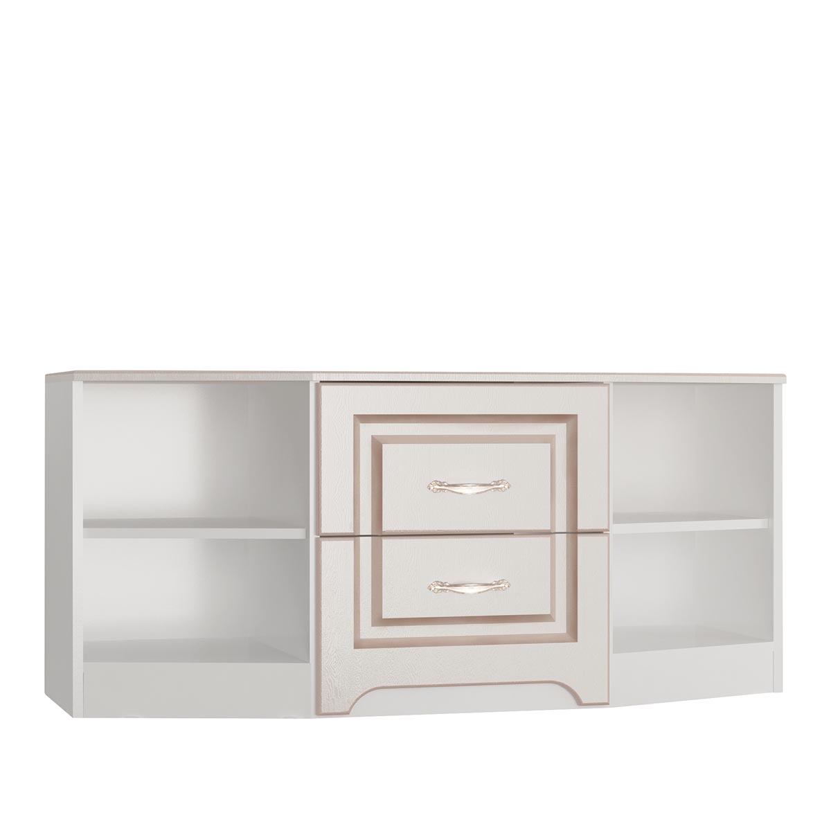 Тумба 1,20 - стенка "Версаль" (Белый - Осина Перламутр (патина Золото))