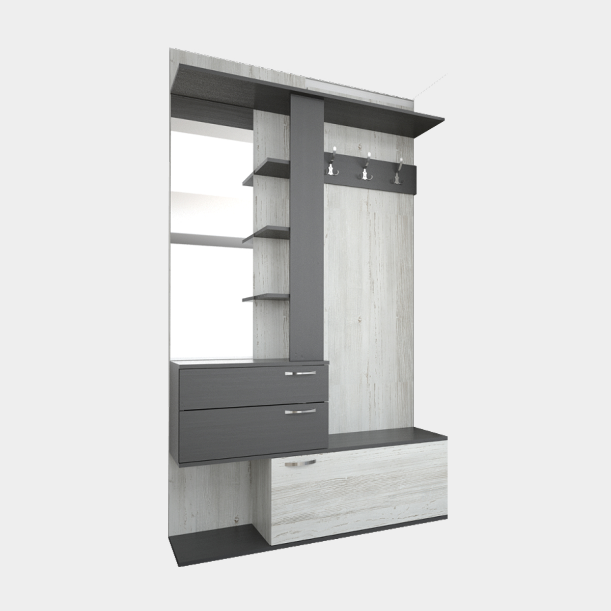 Прихожая "Уют"   /левая (Сосна Винтерберг / Базальт)