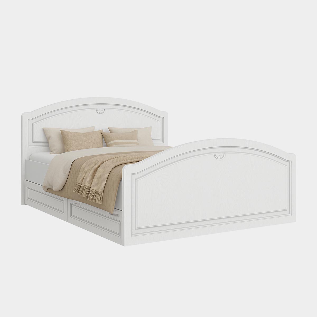 Детская "Молли" - Кровать 1,60 с ящиками (Белый - РоялВуд Белый)