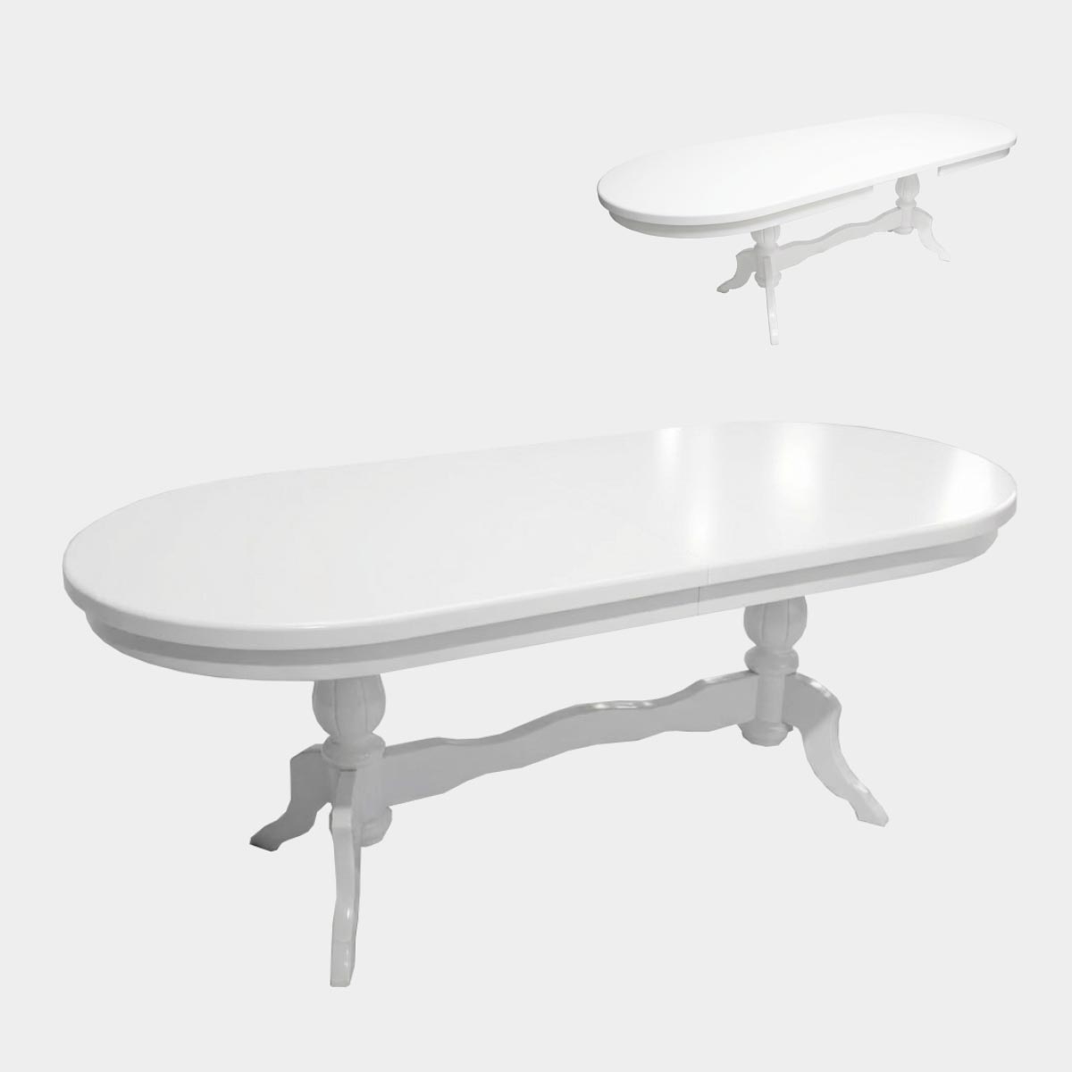 Стол обеденный "Версаче" - 2,00*0,92 - раздвижной (Эмаль Белая)