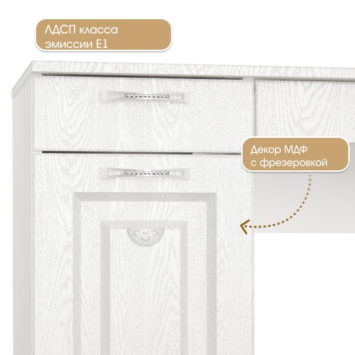 Детская "Молли" - Стол туалетный (Белый - РоялВуд Белый)