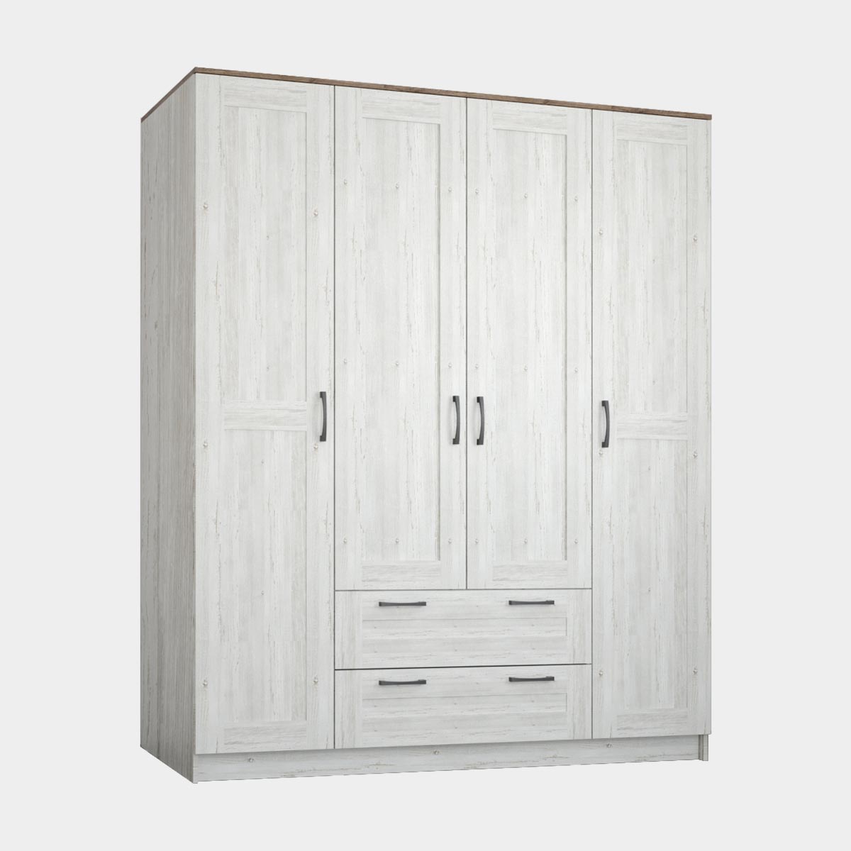 Шкаф 4-дв. "Кантри" 1,80 без зеркал (Сосна Винтерберг / Дуб Крафт табачный)