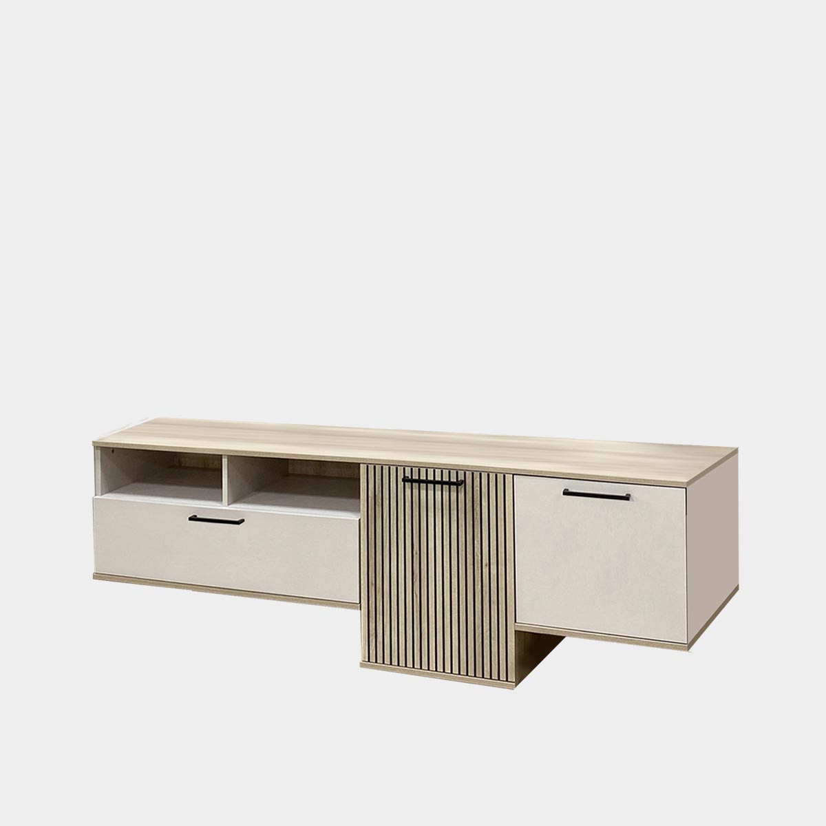 Тумба - стенка "Кейтлин" (Фон Мускат - Дуб Кронберг)