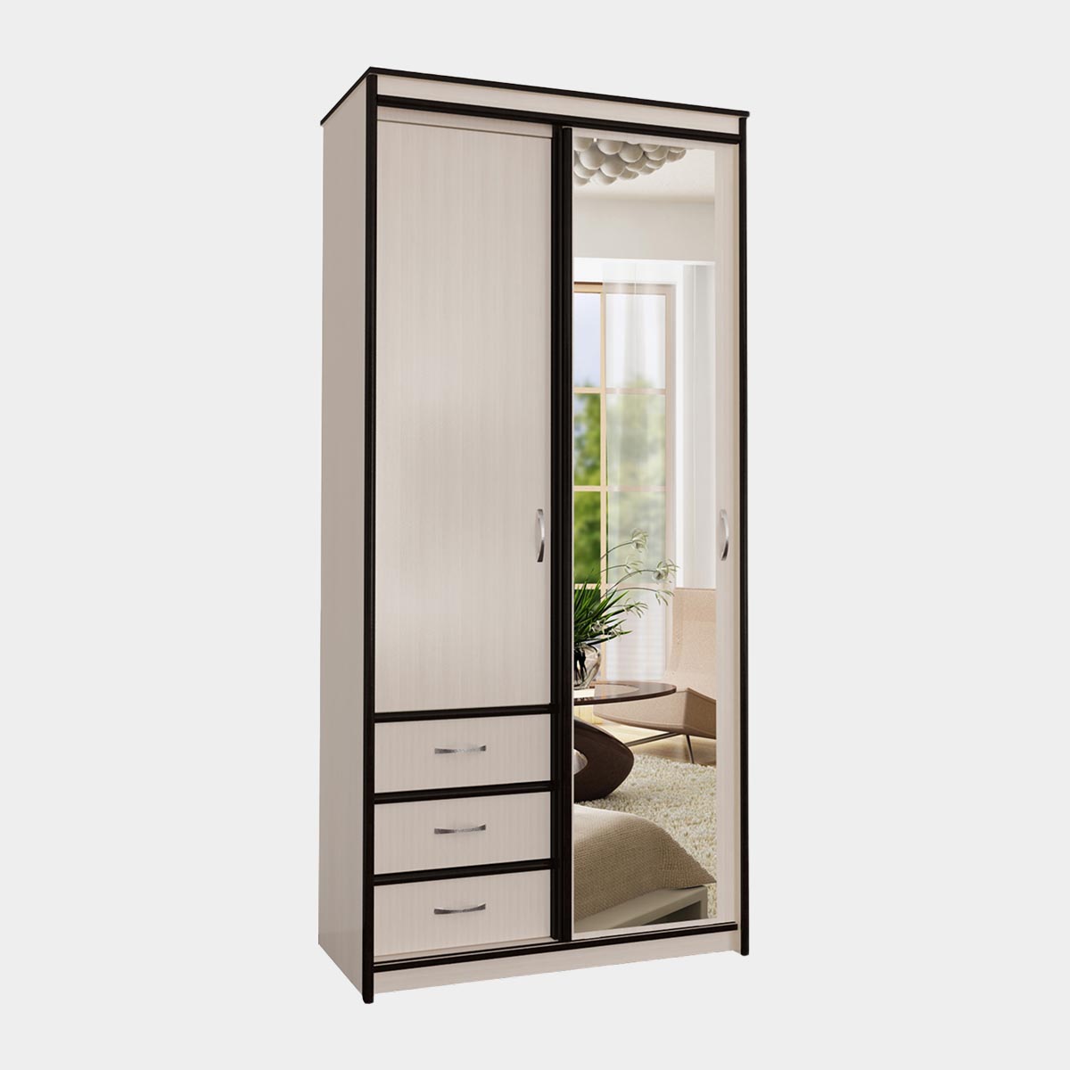 Шкаф-купе "Карина" - 1,00   /левый (Бодега Светлый - Венге)