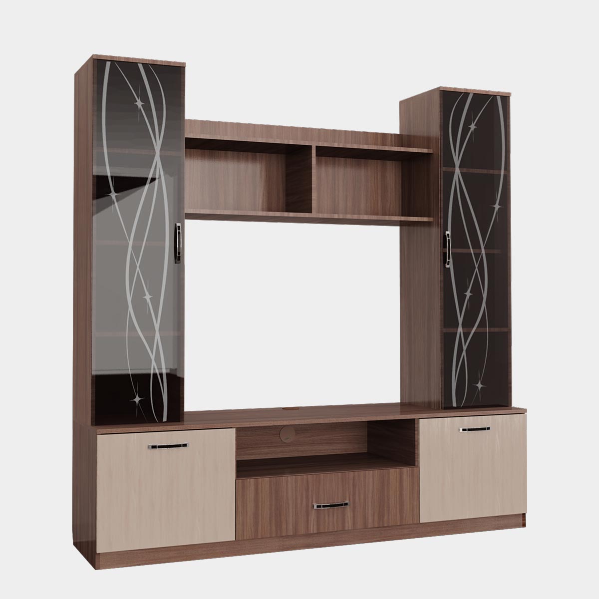 центр - стенка "Пальмира" (Ясень Шимо Темный - Ясень Шимо Светлый)