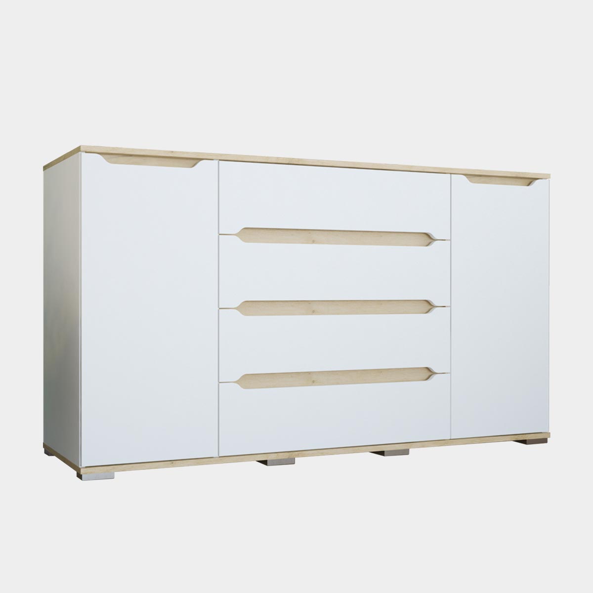 Комод "Талли" - 1,60 (Белый - Дуб Кронберг)