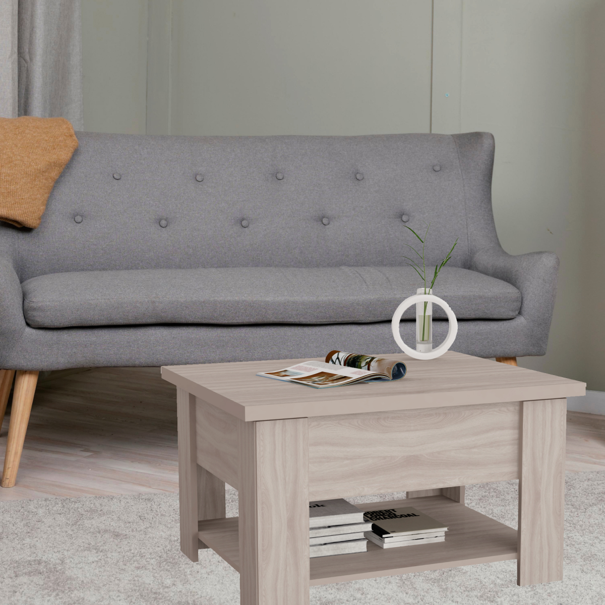 Журнальный стол-трансформер "Сан-Ремо" (Ясень Шимо Светлый)