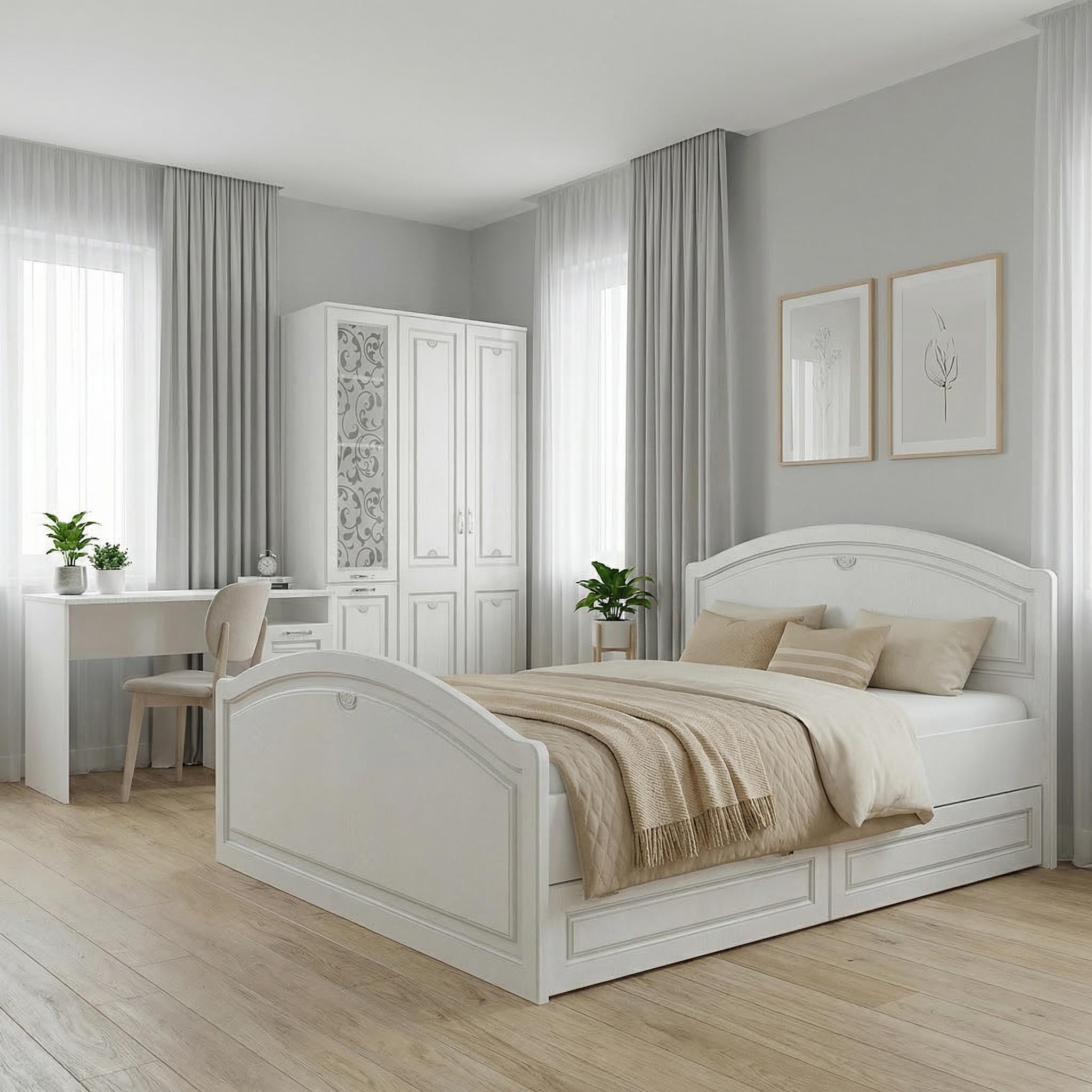 Детская "Молли" - Стол прямой (Белый - РоялВуд Белый+ПС)