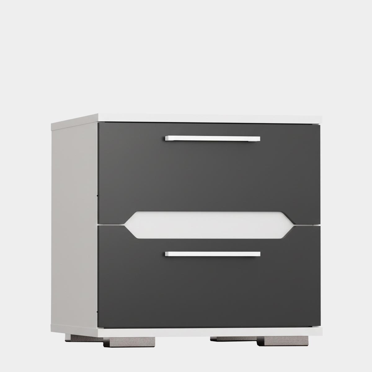 Тумба прикроватная "Вирджиния" (Белый - Монолит Мун)