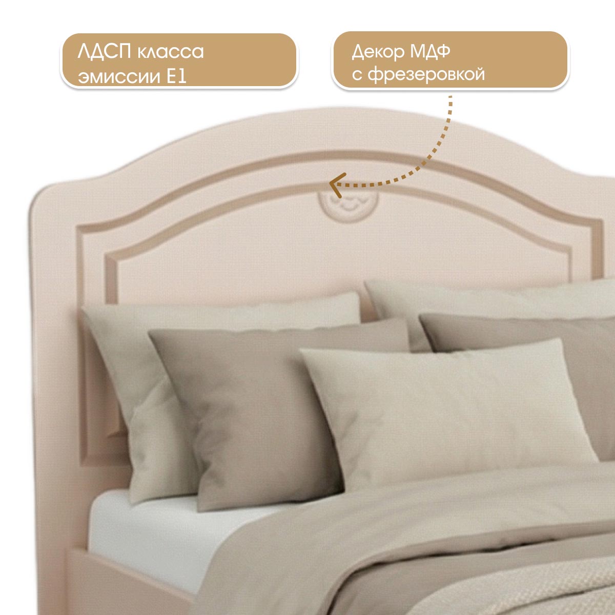 Детская "Молли" - Кровать 0,80 (Фон Мускат - Мэйджик Сенд)