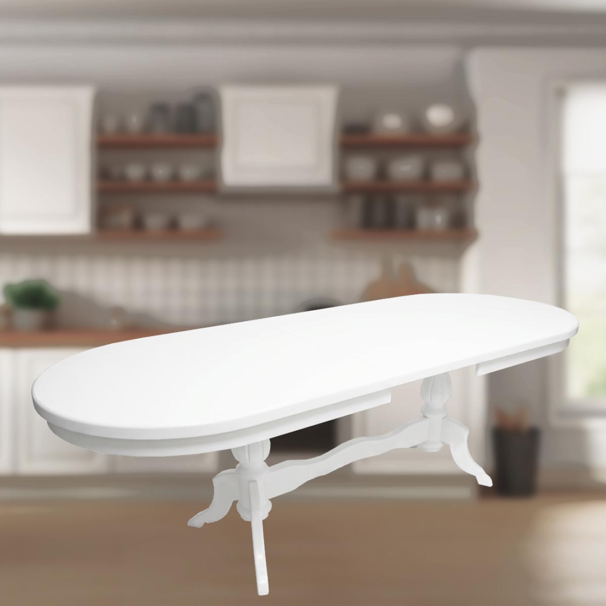 Стол обеденный "Версаче" - 2,00*0,92 - раздвижной (Эмаль Белая)