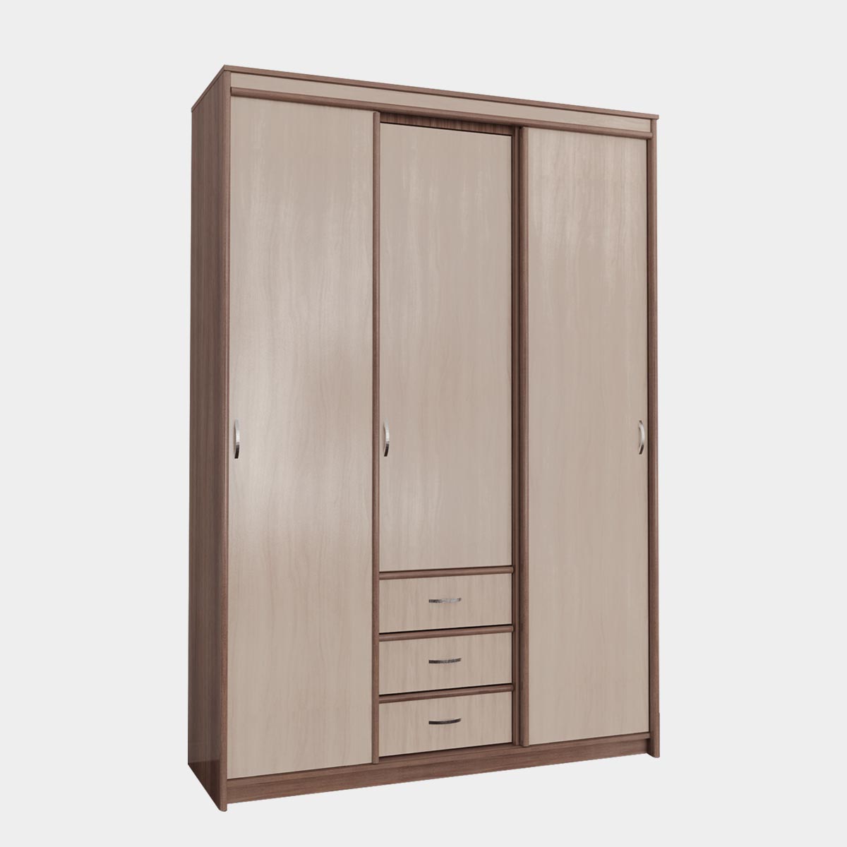 Шкаф-купе "Карина" - 1,50 без зеркал (Ясень Шимо Темный - Ясень Шимо Светлый)