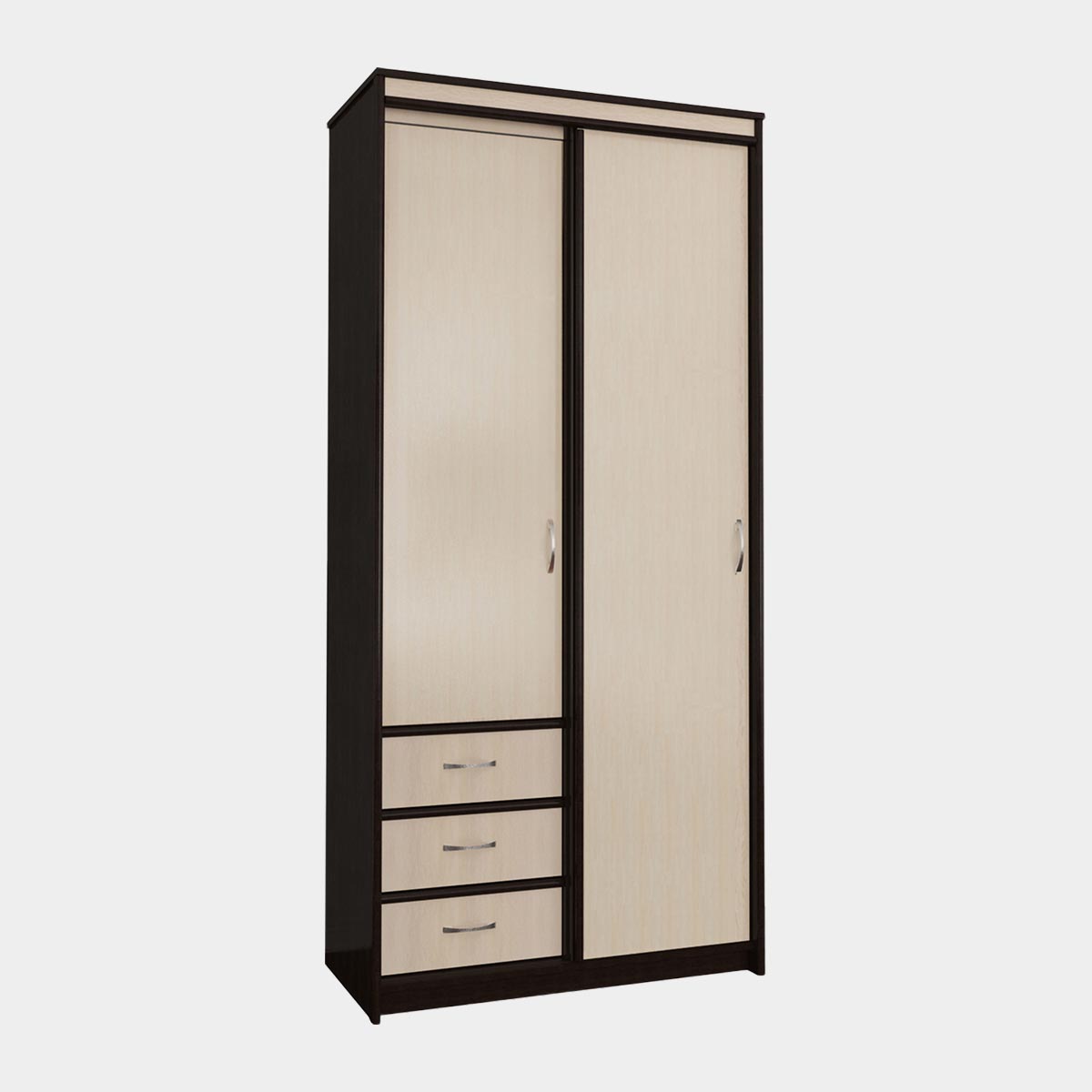 Шкаф-купе "Карина" - 1,00 без зеркала   /левый (Венге - Млечный Дуб)