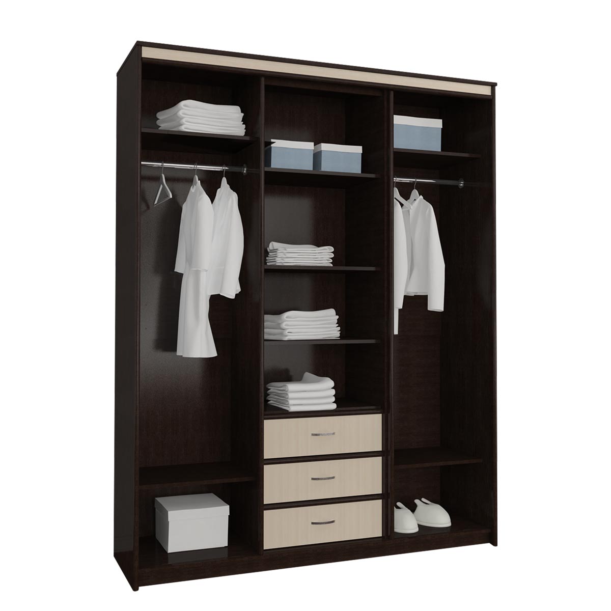 Шкаф-купе "Карина" - 1,70 без зеркал (Бодега Светлый - Венге)